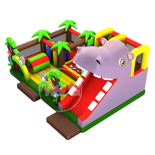 Divertido castillo de hipopótamos con tobogán03