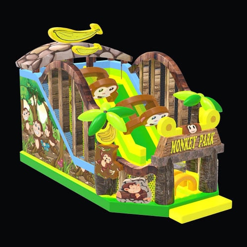 Monkey backyard inflatable water slide