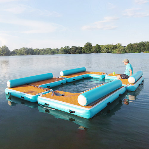 Plataforma flotante de natación inflable de ocio