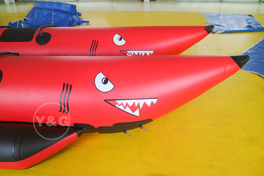 Banana Boat de doble fila de tiburón inflable02