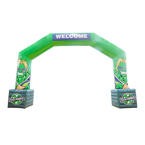 Arco inflable verde divertido