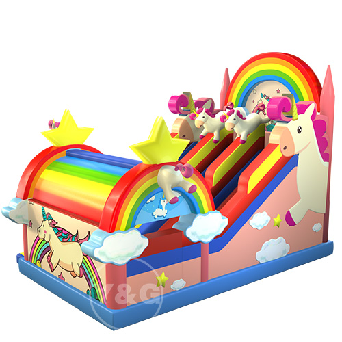 Tobogán inflable unicornio rosaYGS57