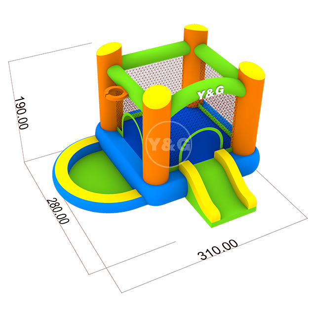 Mini castillo hinchable con piscina de agua.Y21-D05