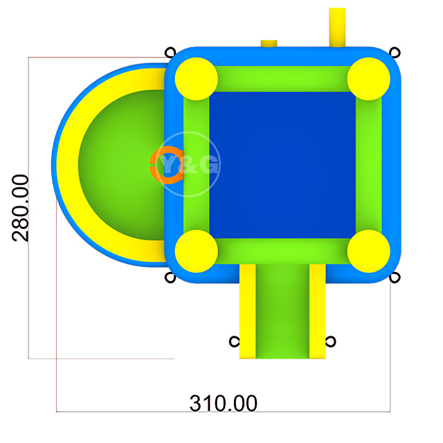 Mini castillo hinchable con piscina de agua.Y21-D05